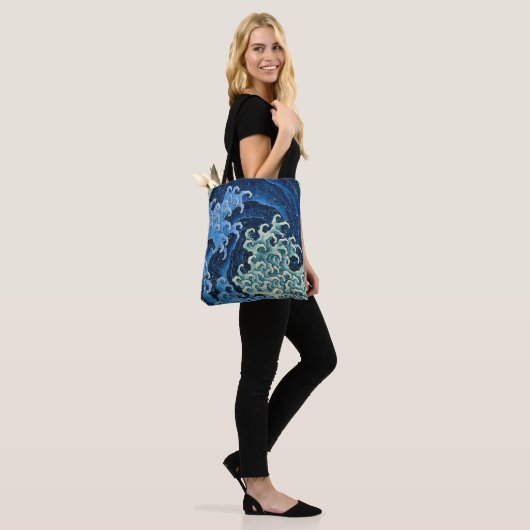 Hokusai Feminine Wave Vintager Ozean Tasche (Am Model)