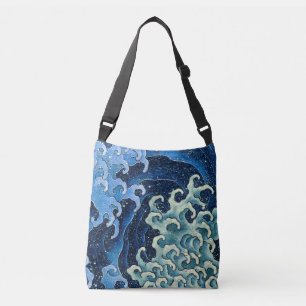 Hokusai Feminine Wave Vintager Ozean Tragetaschen Mit Langen Trägern