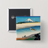 Hokusai - Fluss Tama in der Provinz Musashi Button (Vorne & Hinten)