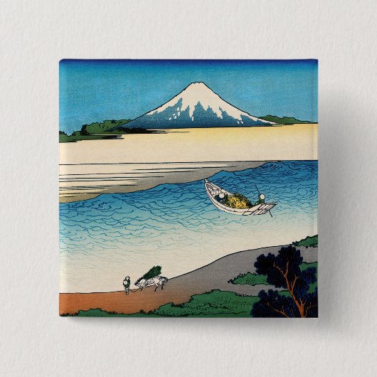Hokusai - Fluss Tama in der Provinz Musashi Button (Vorderseite)