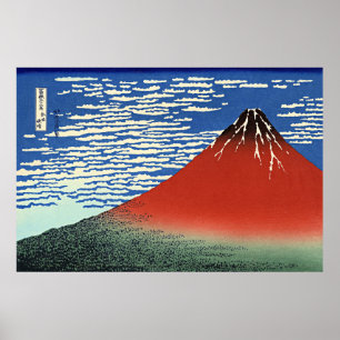 Hokusai - Fuji, Berge bei klarem Wetter, Poster