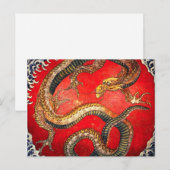 Hokusai Gold Japanese Dragon Postcard Postkarte (Vorne/Hinten)