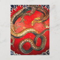 Hokusai Gold Japanische Dracheneinladungen