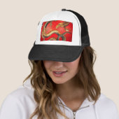 Hokusai Gold japanischer Dragon Hat Truckerkappe (Beispiel)