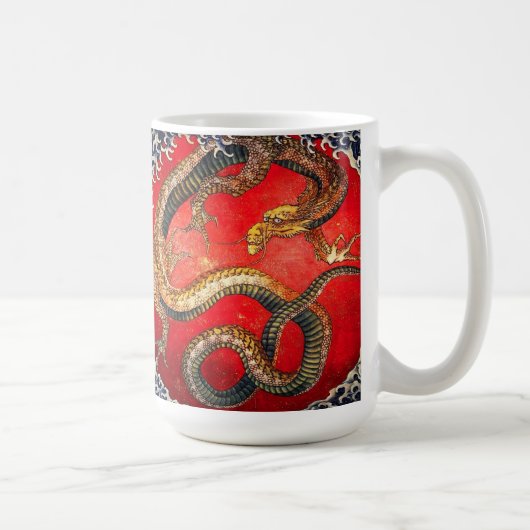 Hokusai Goldjapanische Drache-Tasse Kaffeetasse (Rechts)