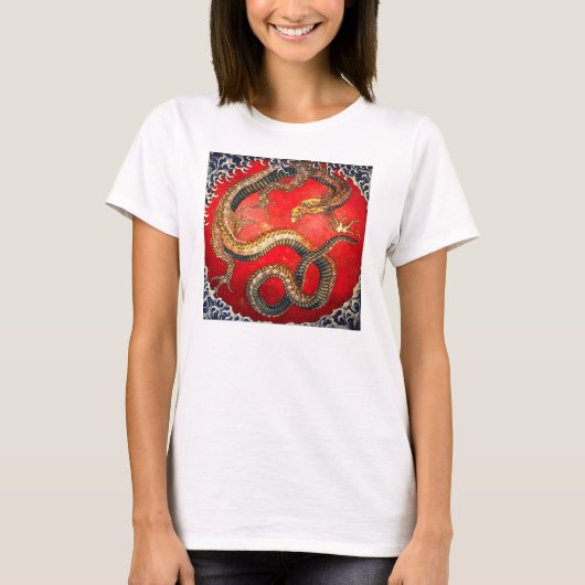 Hokusai Goldjapanischer Drache-T - Shirt (Vorderseite)