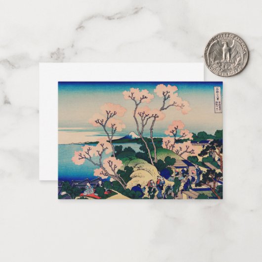 Hokusai - Goten-Yama-Hill Mitteilungskarte (Vorderseite/Rückseite Beispiel)