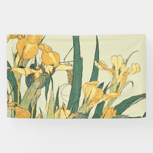 Hokusai Grasshopper und Iris Japan Banner (Horizontal)