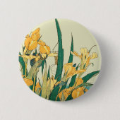 Hokusai Grasshopper und Iris Japan Button (Vorderseite)