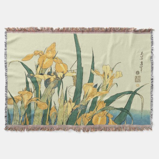 Hokusai Grasshopper und Iris Japan Decke (Vorderseite)