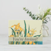 Hokusai Grasshopper und Iris Japan Einladung (Stehend Vorderseite)