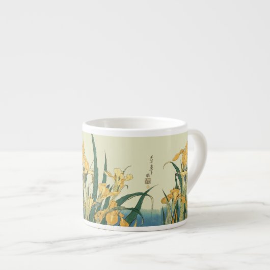 Hokusai Grasshopper und Iris Japan Espressotasse (Vorderseite Rechts)