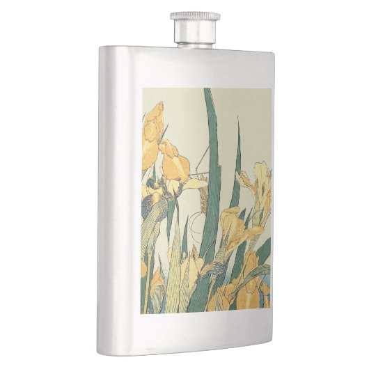 Hokusai Grasshopper und Iris Japan Flachmann (Rechts)