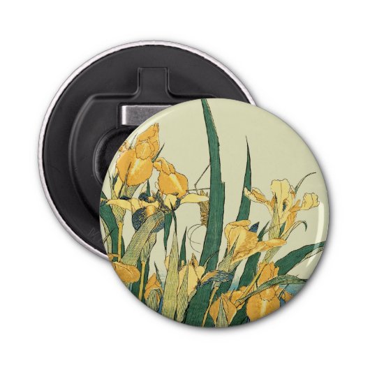 Hokusai Grasshopper und Iris Japan Flaschenöffner (Vorderseite)