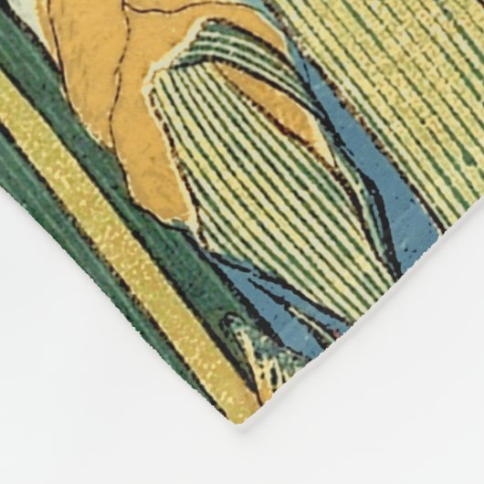 Hokusai Grasshopper und Iris Japan Fleecedecke (Ecke)