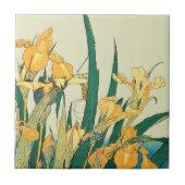 Hokusai Grasshopper und Iris Japan Fliese (Vorderseite)