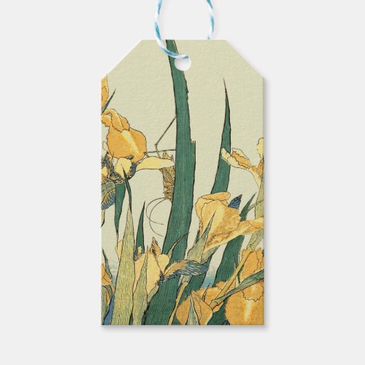 Hokusai Grasshopper und Iris Japan Geschenkanhänger (Vorderseite)