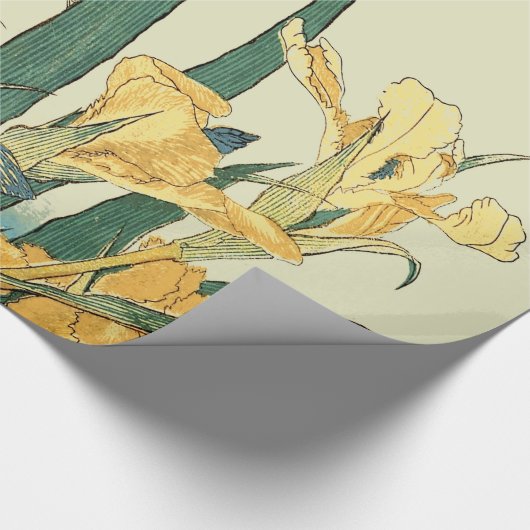 Hokusai Grasshopper und Iris Japan Geschenkpapier (Ecke)