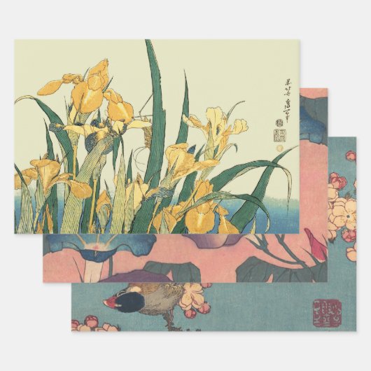 Hokusai Grasshopper und Iris Japan Geschenkpapier Set (Set)