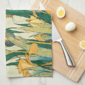 Hokusai Grasshopper und Iris Japan Geschirrtuch (Viertel Falte)