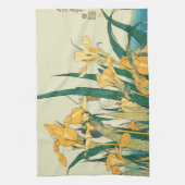 Hokusai Grasshopper und Iris Japan Geschirrtuch (Vertikal)