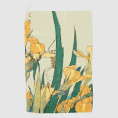 Hokusai Grasshopper und Iris Japan Golfhandtuch (Vorderseite)
