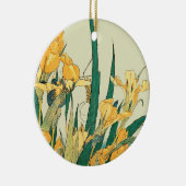 Hokusai Grasshopper und Iris Japan Keramik Ornament (Rechts)