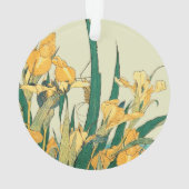 Hokusai Grasshopper und Iris Japan Ornament (Rückseite)