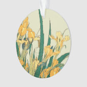 Hokusai Grasshopper und Iris Japan Ornament (Vorderseite)