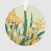 Hokusai Grasshopper und Iris Japan Ornament (Vorderseite)