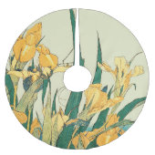 Hokusai Grasshopper und Iris Japan Polyester Weihnachtsbaumdecke (Vorderseite)