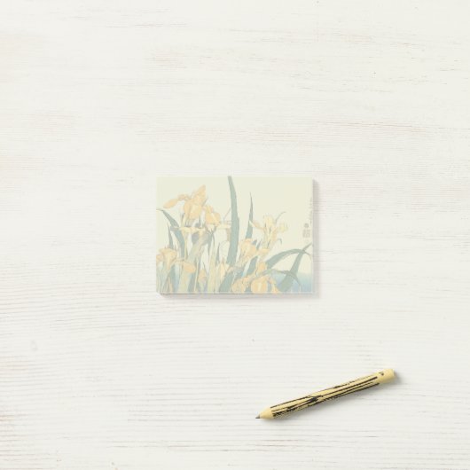 Hokusai Grasshopper und Iris Japan Post-it Klebezettel (Auf Schreibtisch)
