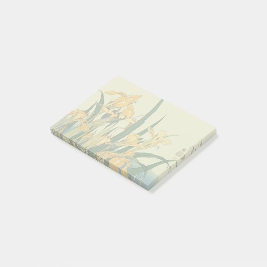 Hokusai Grasshopper und Iris Japan Post-it Klebezettel (angewinkelt)