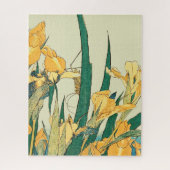 Hokusai Grasshopper und Iris Japan Puzzle (Vertikal)