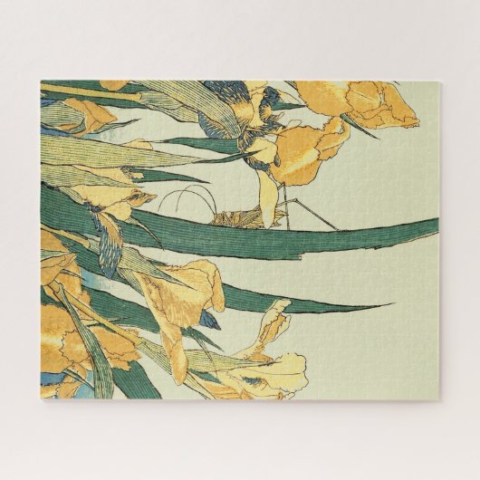 Hokusai Grasshopper und Iris Japan Puzzle (Horizontal)