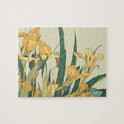 Hokusai Grasshopper und Iris Japan Puzzle (Horizontal)