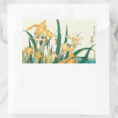 Hokusai Grasshopper und Iris Japan Rechteckiger Aufkleber (Tasche)