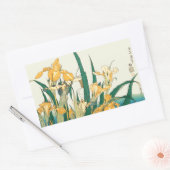 Hokusai Grasshopper und Iris Japan Rechteckiger Aufkleber (Umschlag)