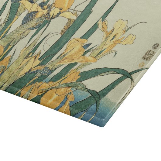 Hokusai Grasshopper und Iris Japan Schneidebrett (Ecke)