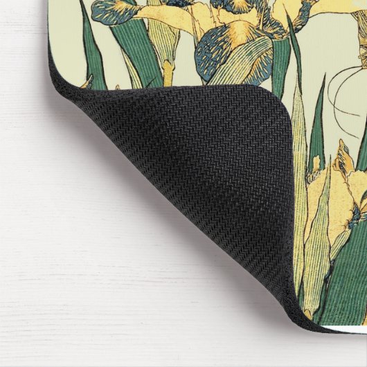 Hokusai grasshopper und iris japanese art mousepad (Ecke)