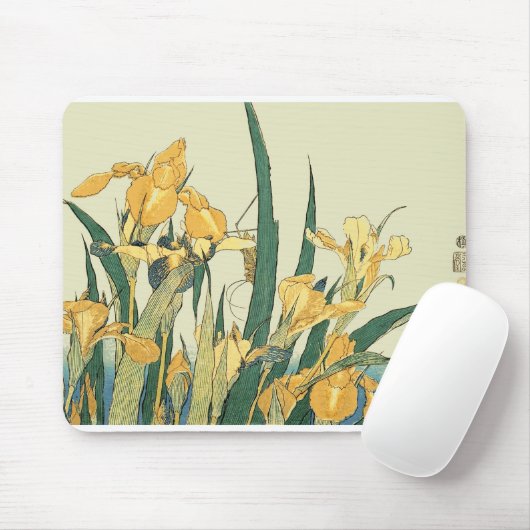 Hokusai grasshopper und iris japanese art mousepad (Mit Mouse)
