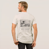 Hokusai Great Wave Minimal Japanese Art Oatmeal Tri-Blend Shirt (Rückseite voll)