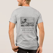 Hokusai Great Wave Minimalist Japanese Art Gray Tri-Blend Shirt (Rückseite)