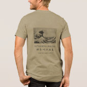 Hokusai Great Wave Minimalist Japanese Art Olive Tri-Blend Shirt (Rückseite)