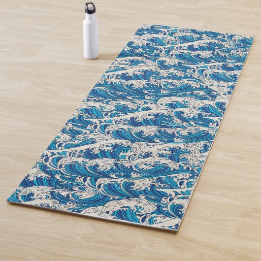 Hokusai Great Wave Muster Nautical Blue Ocean Yogamatte (Beispiel)