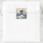 Hokusai Great Wave of Kanagawa Japanischer Kunstoz Quadratischer Aufkleber (Tasche)