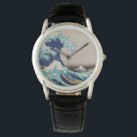 Hokusai Great Wave off Kanagawa. Vintage japanisch Armbanduhr<br><div class="desc">Katsushika Hokusai "The Great Wave off Kanagawa" Uhr. Vintage japanische Abbildung.</div>