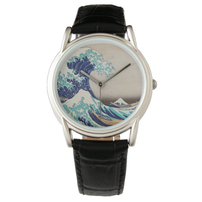 Hokusai Great Wave off Kanagawa. Vintage japanisch Armbanduhr (Vorderseite)