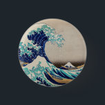 Hokusai Great Wave off Kanagawa. Vintage japanisch Button<br><div class="desc">Katsushika Hokusai "The Great Wave off Kanagawa" button. Vintage japan illustriert.</div>