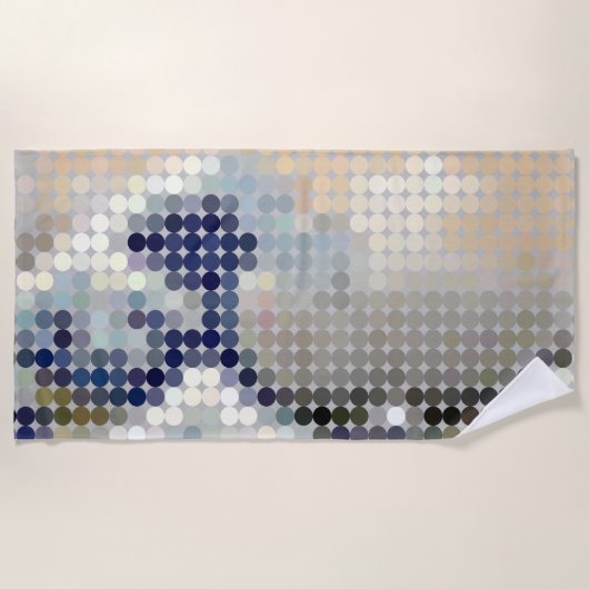 Hokusai "Great Wave" Pixdot Beach Handtuch (Vorderseite)